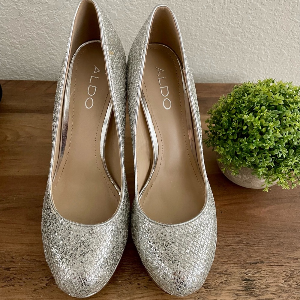 ALDO Silver Sparkly high heels - Picture 3 of 10